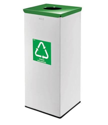 Kovový odpadkový kôš 60 lit - zelené veko