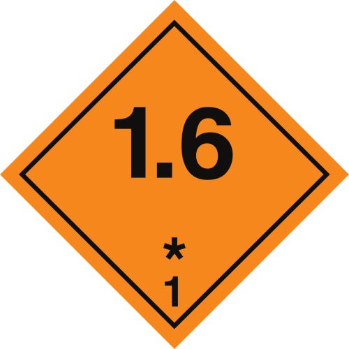 Nálepka ADR "Výbušné látky a predmety 1.6"